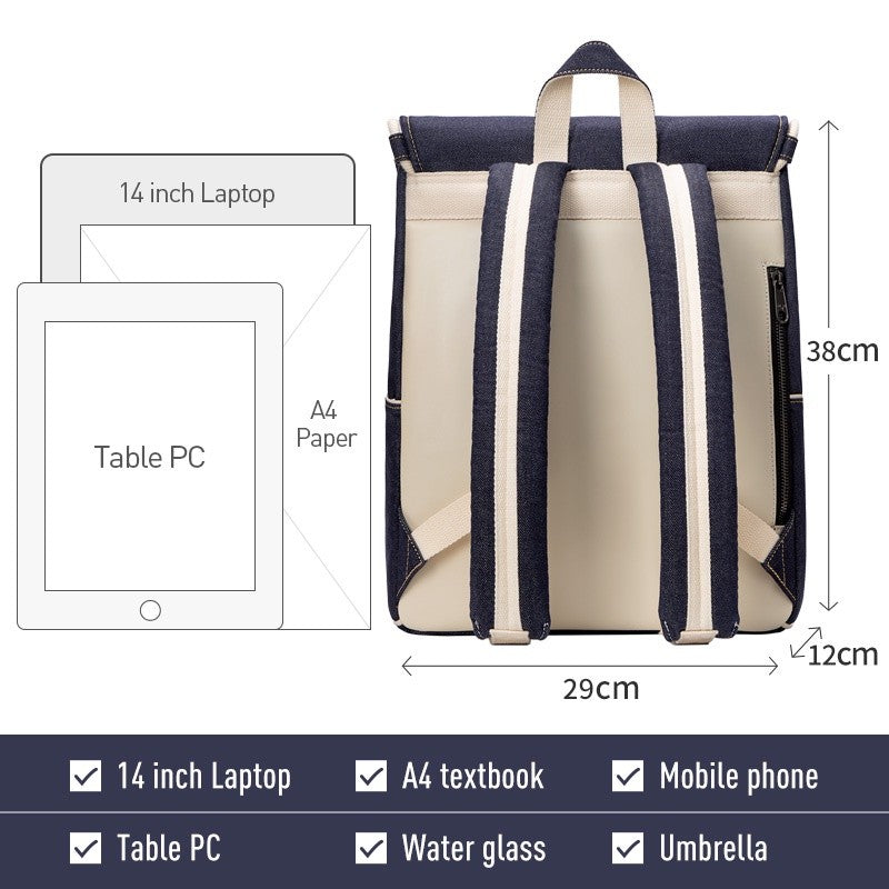 MAH Young Backpack กระเป๋าเป้คอมพิวเตอร์ น้ำหนักเบา ผ้ากันน้ํา 14 นิ้ว (กระเป๋าสะพายหลัง)