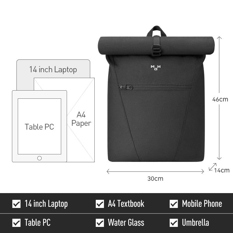 MAH Loop Bankpack กระเป๋าเป้คอมพิวเตอร์ ขี่จักรยาน สะท้อนแสง น้ำหนักเบา ผ้ากันน้ํา 14 นิ้ว (กระเป๋าสะพายหลัง)