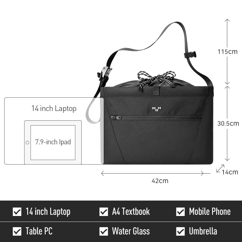 MAH Loop Crossbody กระเป๋าสะพายข้าง ขี่จักรยาน สะท้อนแสง น้ำหนักเบา ผ้ากันน้ํา 14 นิ้ว (กระเป๋าสะพายไหล่)