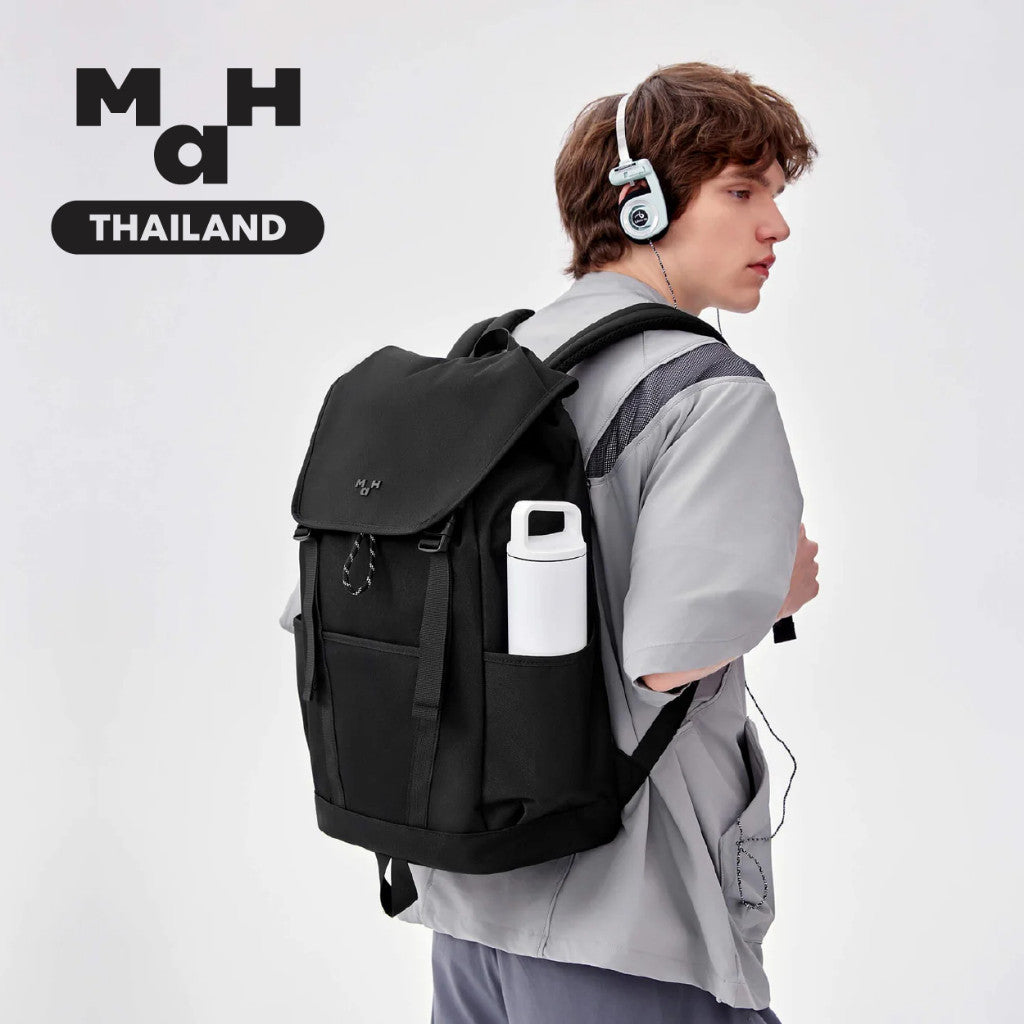MAH Tour Backpack กระเป๋าเป้คอมพิวเตอร์ น้ำหนักเบา ผ้ากันน้ํา 15.6 นิ้ว 17 นิ้ว (กระเป๋าสะพายหลัง) สีดำ