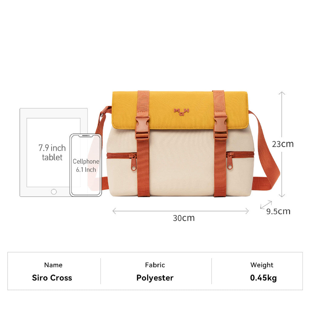 MAH Siro Crossbody กระเป๋าสะพายข้าง น้ำหนักเบา ผ้ากันน้ํา 8 นิ้ว (กระเป๋าสะพายไหล่) สีคลาสสิก