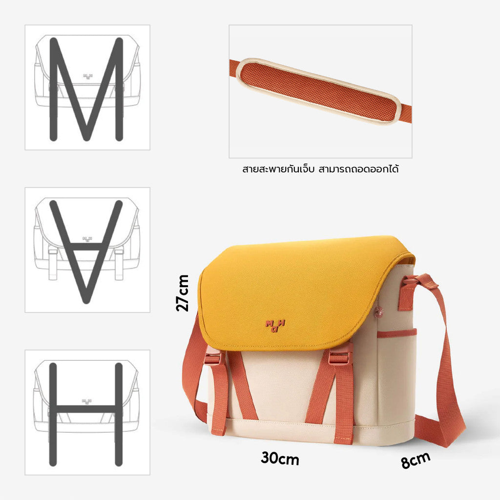 MAH Tour Crossbody กระเป๋าสะพายข้าง น้ำหนักเบา ผ้ากันน้ํา 8 นิ้ว (กระเป๋าสะพายไหล่)