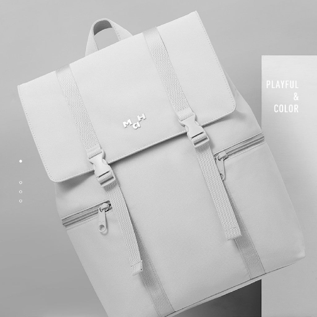 MAH Siro Backpack กระเป๋าเป้คอมพิวเตอร์ น้ำหนักเบา ผ้ากันน้ํา 14 นิ้ว 15.6 นิ้ว (กระเป๋าสะพายหลัง) สีขาว
