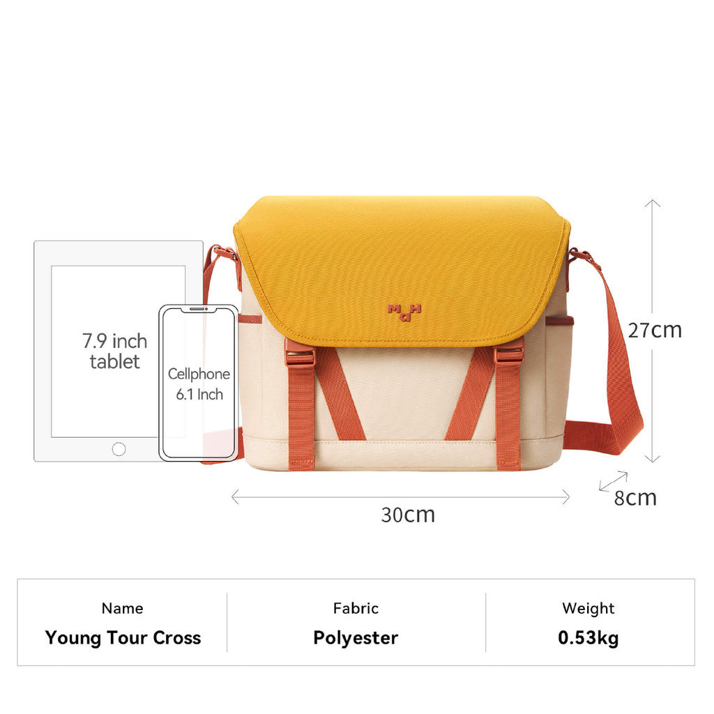 MAH Tour Crossbody กระเป๋าสะพายข้าง น้ำหนักเบา ผ้ากันน้ํา 8 นิ้ว (กระเป๋าสะพายไหล่)