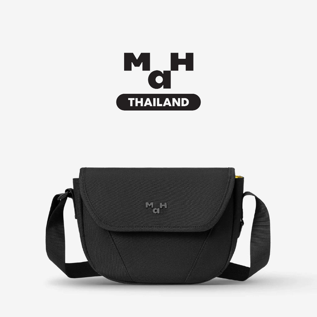 MAH Young Crossbody Shuttle กระเป๋าสะพายข้าง น้ำหนักเบา ผ้ากันน้ํา 6 นิ้ว (กระเป๋าสะพายไหล่) สีดำ