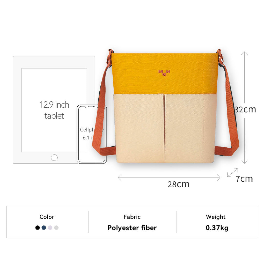 MAH Line Crossbody กระเป๋าสะพายข้าง น้ำหนักเบา ผ้ากันน้ํา 13 นิ้ว (กระเป๋าสะพายไหล่)