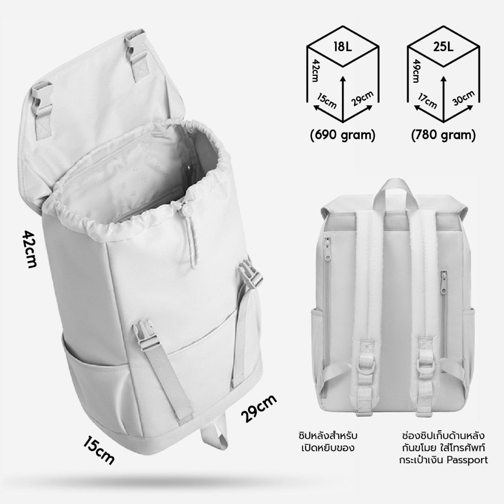 MAH Tour Backpack กระเป๋าเป้คอมพิวเตอร์ น้ำหนักเบา ผ้ากันน้ํา 15.6 นิ้ว 17 นิ้ว (กระเป๋าสะพายหลัง) สีดำ