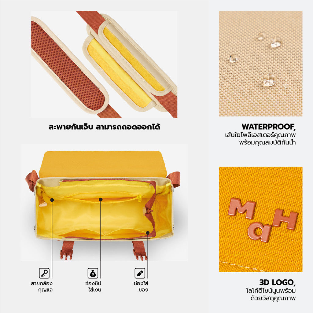 MAH Siro Crossbody กระเป๋าสะพายข้าง น้ำหนักเบา ผ้ากันน้ํา 8 นิ้ว (กระเป๋าสะพายไหล่) สีคลาสสิก