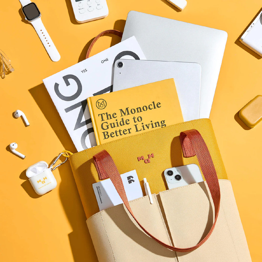 MAH Line Tote กระเป๋าโท้ท กระเป๋าสะพายไหล่ น้ำหนักเบา ผ้ากันน้ํา 14 นิ้ว (กระเป๋าสะพายข้าง คอมพิวเตอร์ จุ
