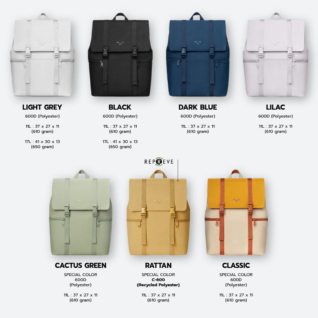 MAH Siro Backpack กระเป๋าเป้คอมพิวเตอร์ น้ำหนักเบา ผ้ากันน้ํา 14 นิ้ว 15.6 นิ้ว (กระเป๋าสะพายหลัง) สีคลาสสิก