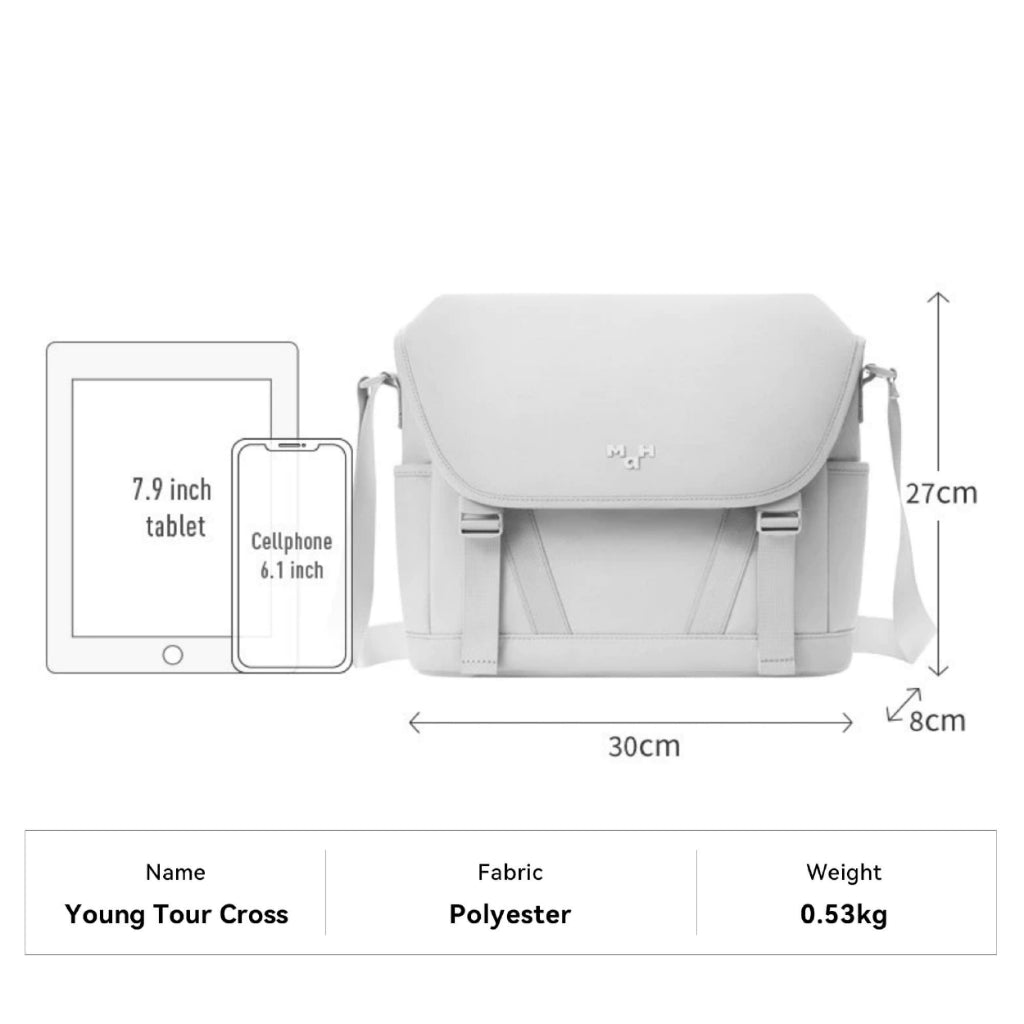 MAH Tour Crossbody กระเป๋าสะพายข้าง น้ำหนักเบา ผ้ากันน้ํา 8 นิ้ว (กระเป๋าสะพายไหล่)