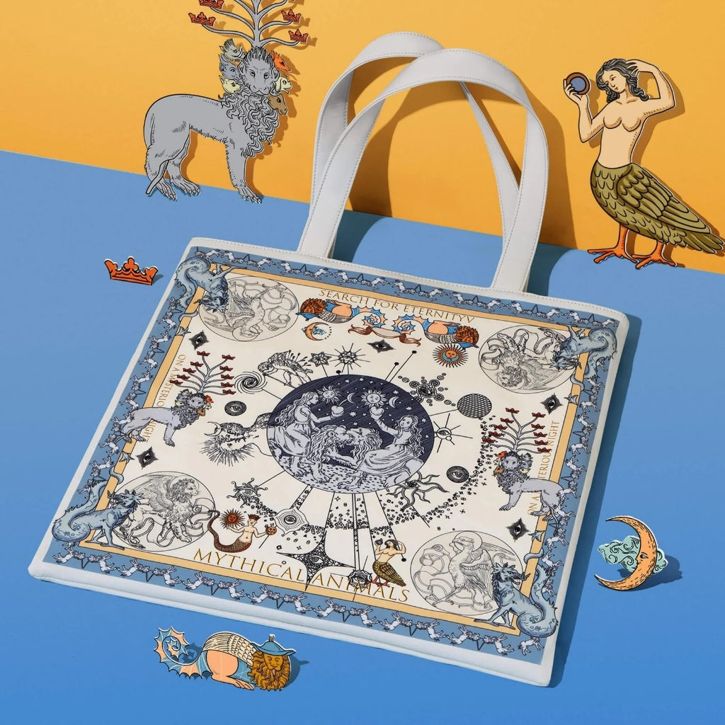 MAH Printing Tote กระเป๋าโท้ท กระเป๋าสะพายไหล่ น้ำหนักเบา ผ้ากันน้ํา 14 นิ้ว (กระเป๋าสะพายข้าง จุเยอะ ช่องเยอะ)