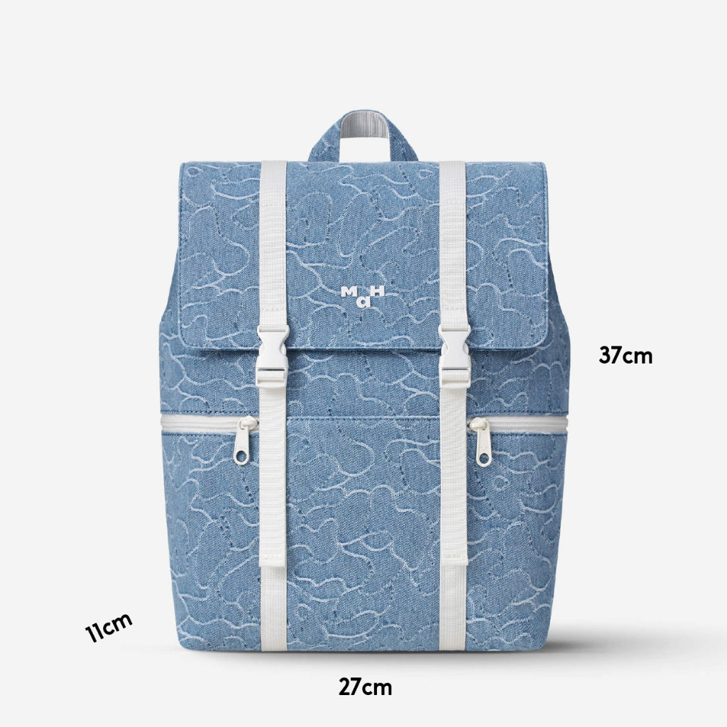 MAH Camouflage Denim Bule กระเป๋าเป้คอมพิวเตอร์ น้ำหนักเบา ผ้ากันน้ํา 15.6 นิ้ว 16 นิ้ว