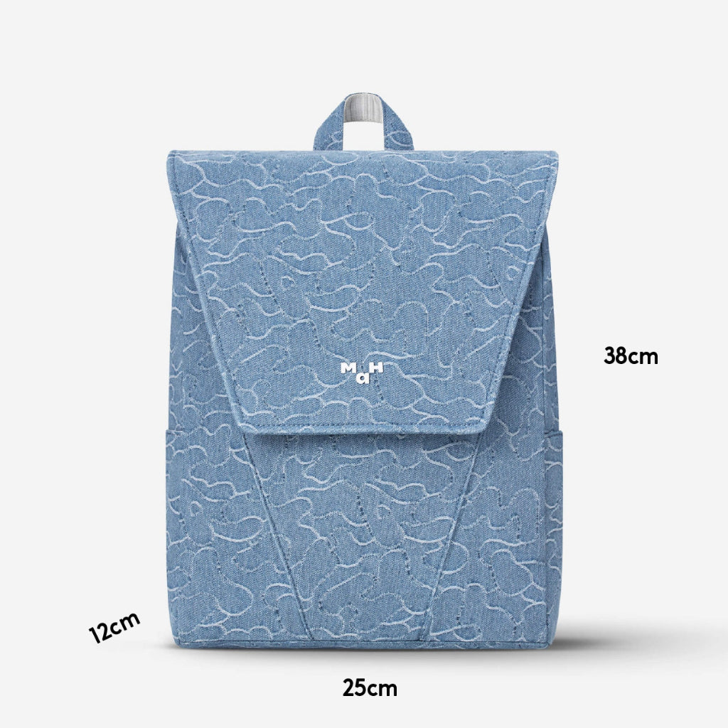 MAH Camouflage Denim Bule กระเป๋าเป้คอมพิวเตอร์ น้ำหนักเบา ผ้ากันน้ํา 15.6 นิ้ว 16 นิ้ว