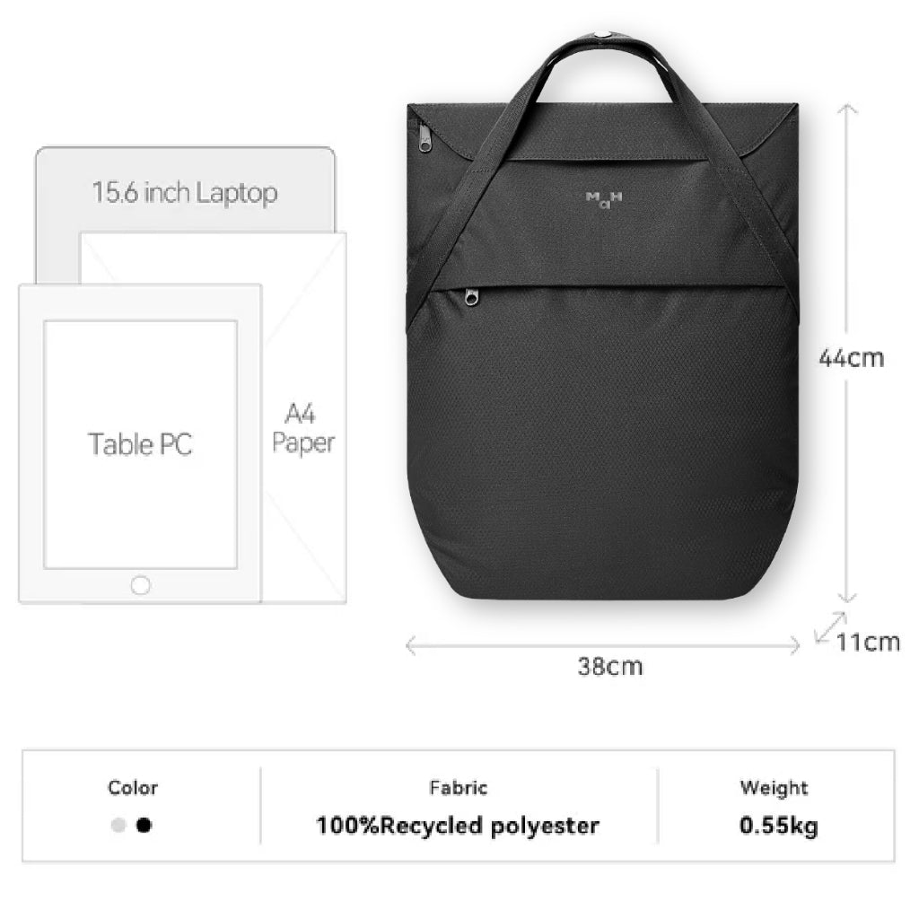 MAH Airy Backpack กระเป๋าเป้คอมพิวเตอร์ เบาพิเศษ ผ้ากันน้ํา 16 นิ้ว (กระเป๋าสะพายหลัง ยืดหยุ่น และพับได้)