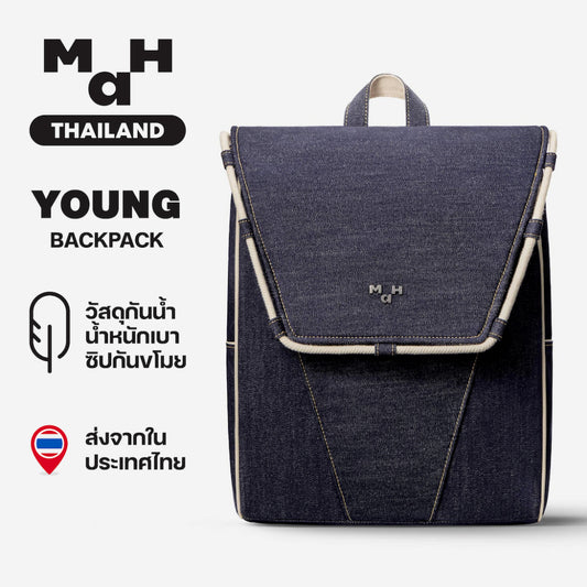 MAH Young Backpack กระเป๋าเป้คอมพิวเตอร์ น้ำหนักเบา ผ้ากันน้ํา 14 นิ้ว (กระเป๋าสะพายหลัง)