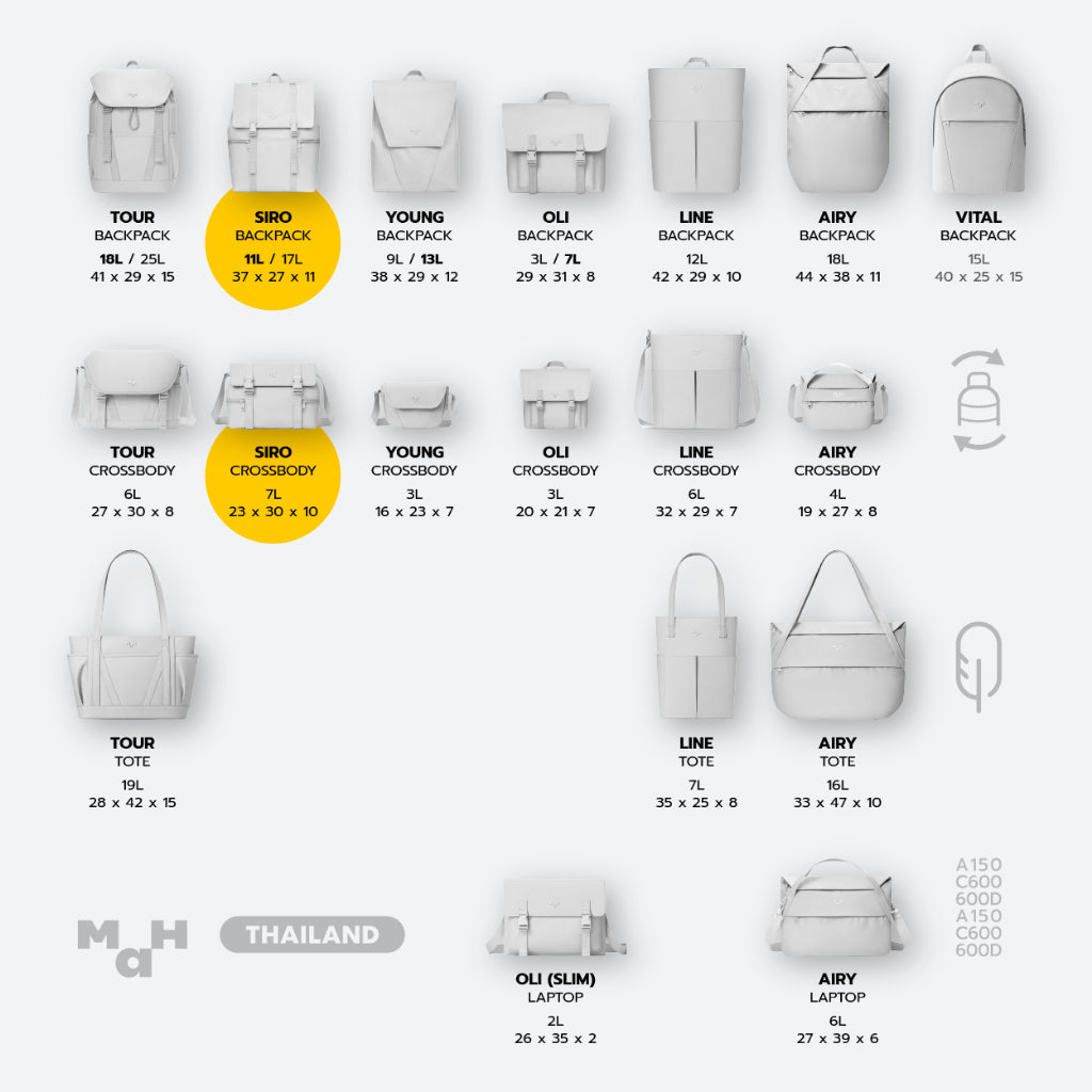 MAH Siro Backpack กระเป๋าเป้คอมพิวเตอร์ น้ำหนักเบา ผ้ากันน้ํา 14 นิ้ว 15.6 นิ้ว (กระเป๋าสะพายหลัง) สีขาว