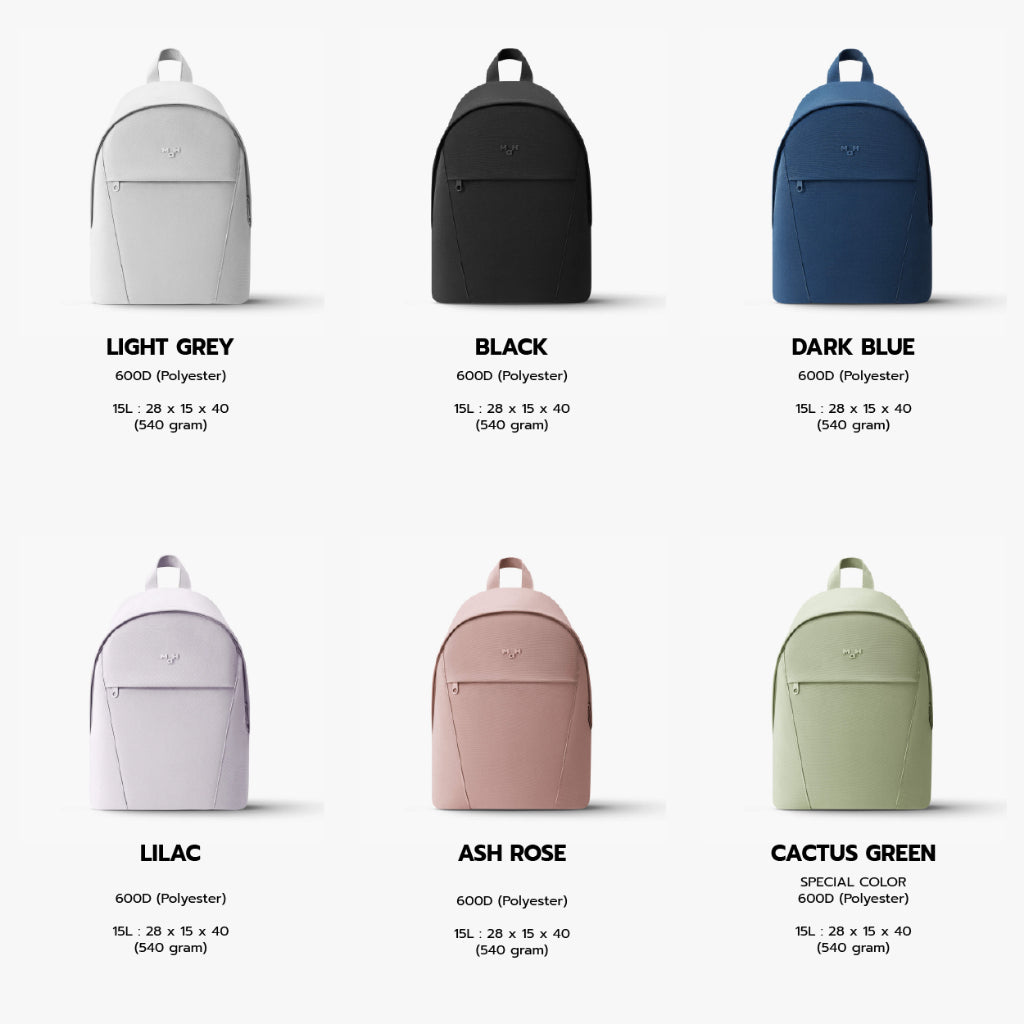 MAH Vital Backpack กระเป๋าเป้สะพายหลัง ขนาดเล็ก น้ำหนักเบา ผ้ากันน้ํา 13 นิ้ว (กระเป๋าเป้ กระเป๋านักเรียน) สีขาว