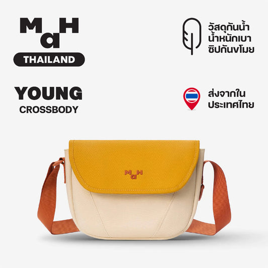 MAH Young Crossbody Shuttle กระเป๋าสะพายข้าง น้ำหนักเบา ผ้ากันน้ํา 6 นิ้ว (กระเป๋าสะพายไหล่) สีคลาสสิก