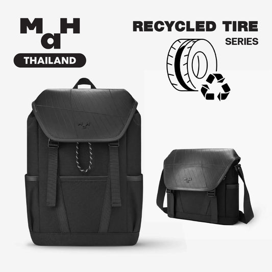 MAH Recycled Tire กระเป๋าเป้คอมพิวเตอร์ ทำจากยางรีไซเคิล 15.6 นิ้ว 16 นิ้ว