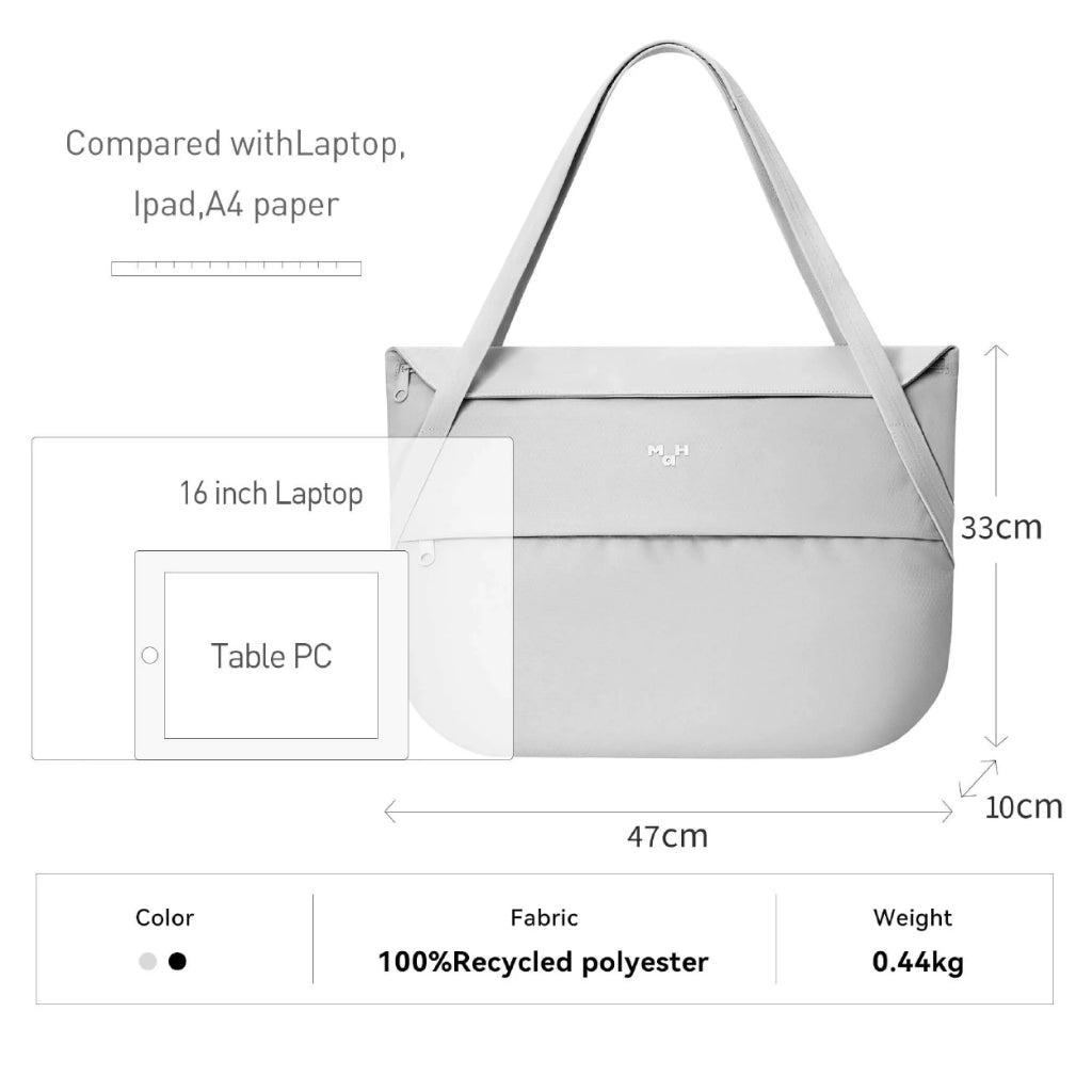 MAH Airy Tote กระเป๋าโท้ท กระเป๋าสะพายไหล่ เบาพิเศษ ผ้ากันน้ํา 16 นิ้ว (กระเป๋าสะพายข้าง คอมพิวเตอร์ ยืดหยุ่น และพับได้)