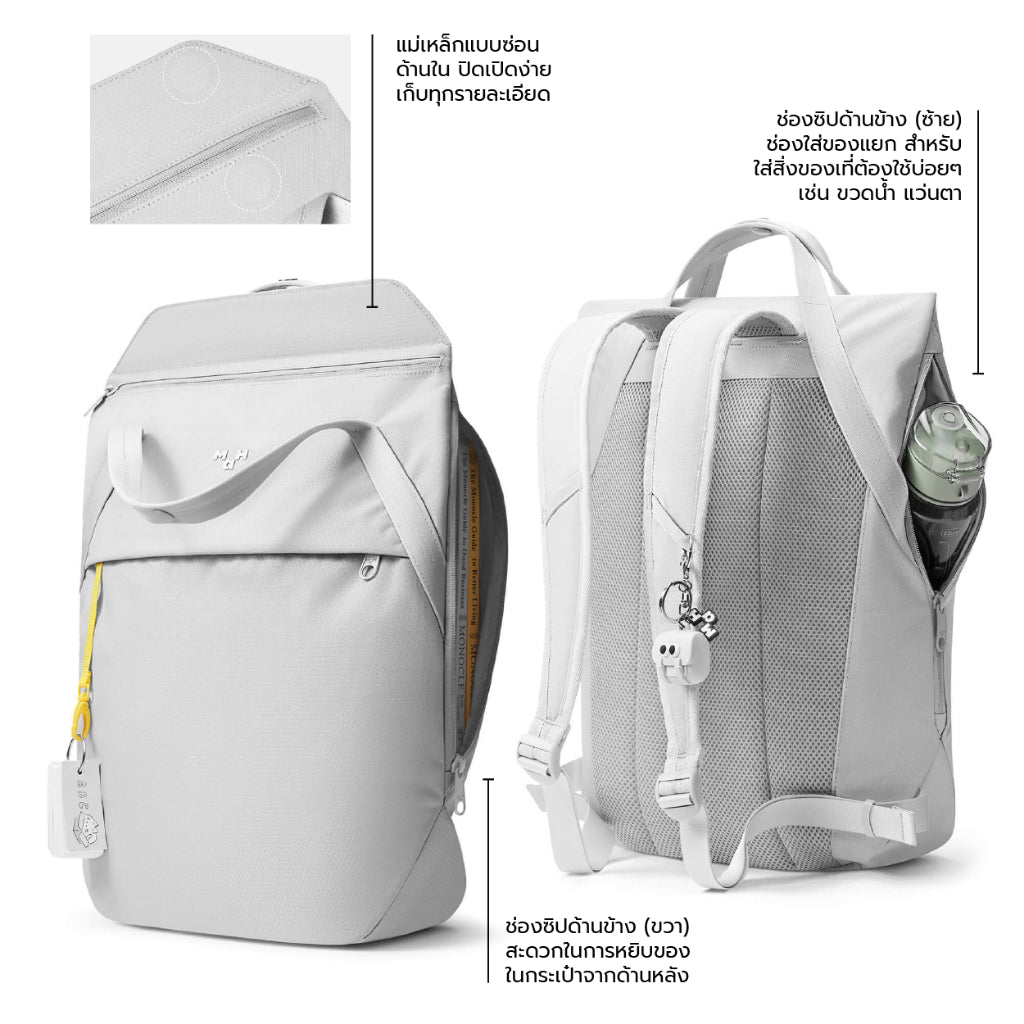 MAH Airy Backpack กระเป๋าเป้คอมพิวเตอร์ เบาพิเศษ ผ้ากันน้ํา 16 นิ้ว (กระเป๋าสะพายหลัง ยืดหยุ่น และพับได้)