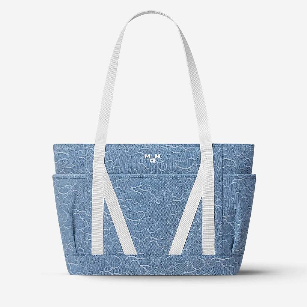MAH Tour Tote กระเป๋าโท้ท กระเป๋าสะพายไหล่ น้ำหนักเบา ผ้ากันน้ํา 15 นิ้ว (กระเป๋าสะพายข้าง จุเยอะ) สีคลาสสิก