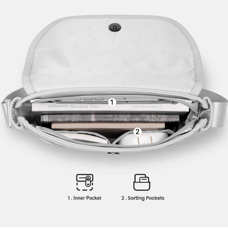 MAH Young Crossbody Shuttle กระเป๋าหนัง กระเป๋าสะพายข้าง น้ำหนักเบา ผ้ากันน้ํา 6 นิ้ว (กระเป๋าสะพายไหล่)